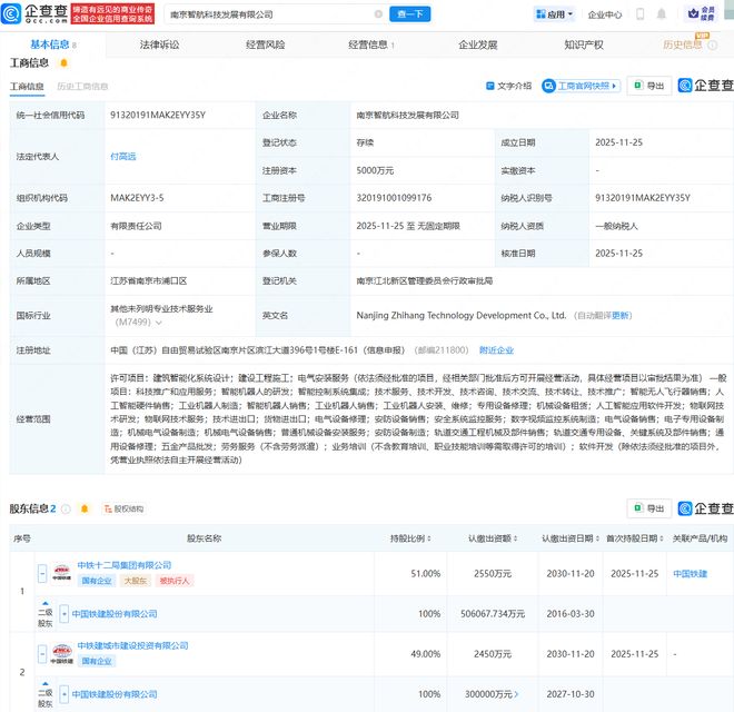 中國鐵建南京新公司布局智能無人飛行器業(yè)務 戰(zhàn)略轉(zhuǎn)型背后的多重考量
