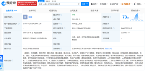 協(xié)氫新能源聯(lián)合投資成立無人機公司，注冊資本1000萬元布局智能無人飛行器市場
